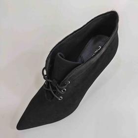 LFGJ 6603 真皮尖头细跟高跟短靴磨砂皮裸靴潮