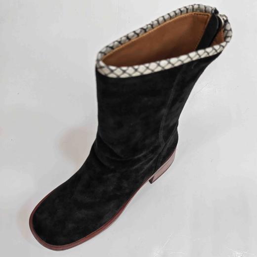 LFGJ 6413 马丁靴秋冬英伦风短靴韩版百搭中跟粗跟中筒靴女 商品图0