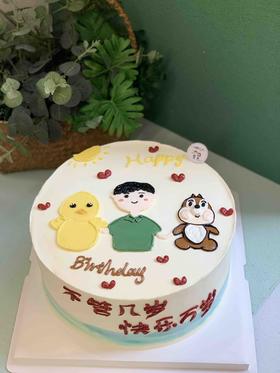 手绘男孩奶油蛋糕 下单前请仔细阅读商品详情