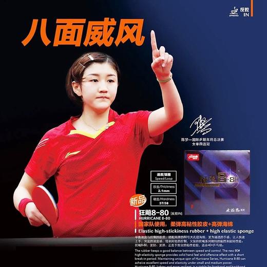 红双喜乒乓球拍胶皮狂飚8-80兵乓套胶高粘性速度乒乓球胶皮 商品图4