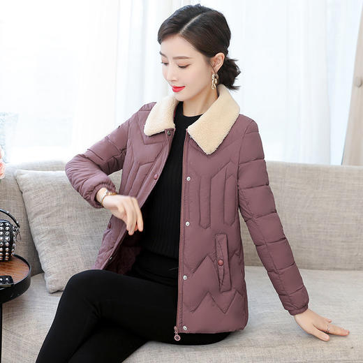 AA  RC羽绒棉棉服仿羊羔毛翻领小棉袄轻便外套 商品图2