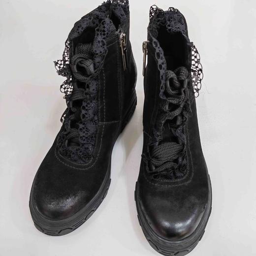 LFGJ 7901 百搭系带厚底内增高马丁靴女真皮休闲短靴潮 商品图2