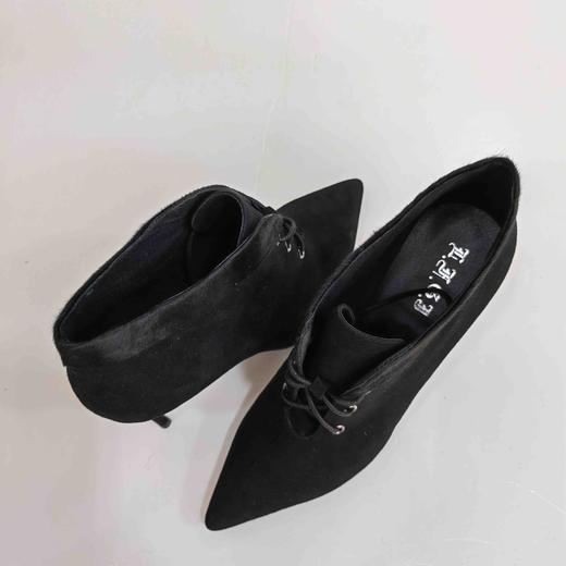 LFGJ 6603 真皮尖头细跟高跟短靴磨砂皮裸靴潮 商品图5