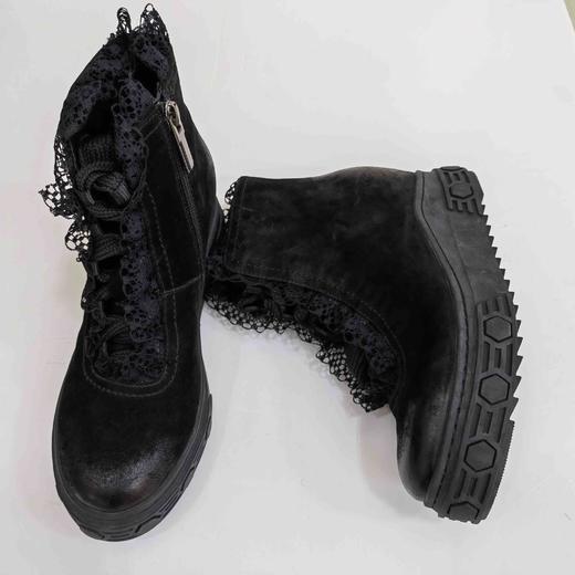 LFGJ 7901 百搭系带厚底内增高马丁靴女真皮休闲短靴潮 商品图3