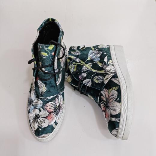 LFGJ 5414 花色进口金丝绒女平底韩版系带随意剪裁，花色不对称） 商品图2