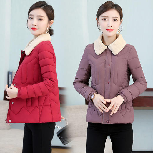 AA  RC羽绒棉棉服仿羊羔毛翻领小棉袄轻便外套 商品图0