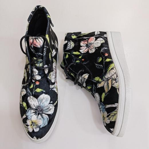 LFGJ 5414 花色进口金丝绒女平底韩版系带随意剪裁，花色不对称） 商品图4