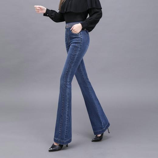 休闲显瘦，百搭长裤直筒松紧腰牛仔微喇裤PXSJ-1809 商品图3