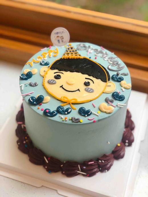 手绘男孩奶油蛋糕 下单前请仔细阅读商品详情 商品图1