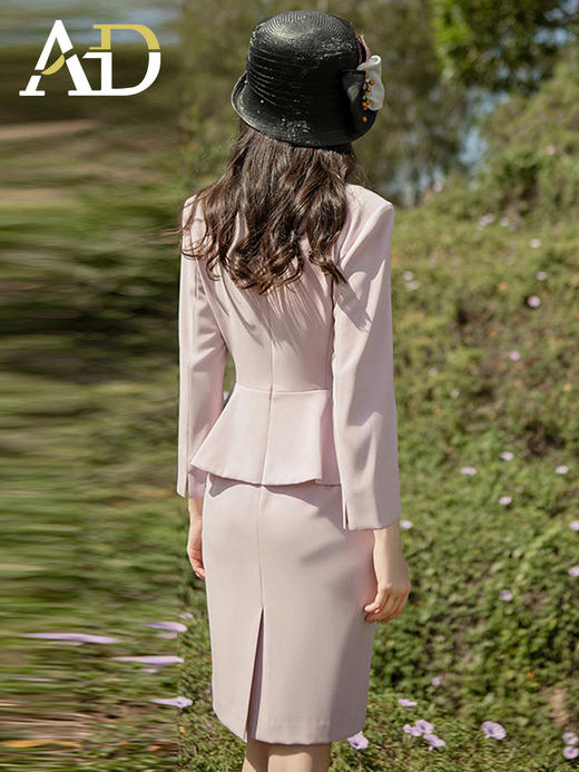 洋气紫色职业装气质女神范秋装女法式连衣裙工作服 商品图4