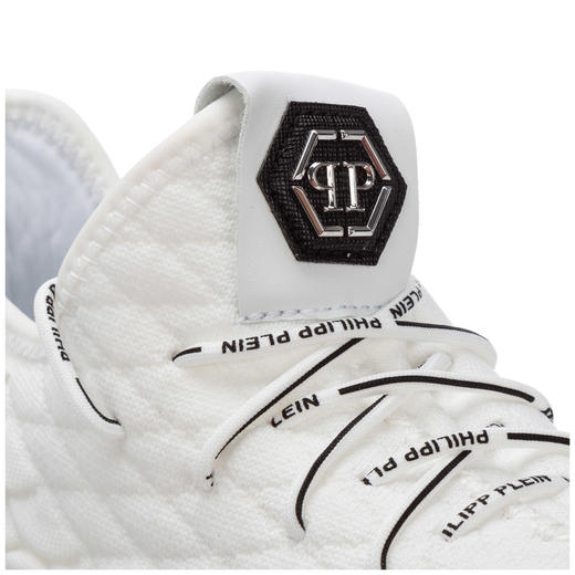 PHILIPP PLEIN/菲利普·普兰男女同款白色六边形logo饰休闲跑步鞋运动鞋AAAS USC0089 商品图4
