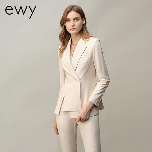 米白色名媛干练西装套装ol秋季新款长袖职场正装气质职业女工装 商品图2