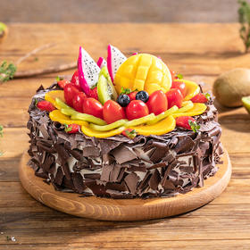 【经典美味】森林果乐生日蛋糕，经典巧克力鲜果蛋糕（东莞幸福西饼）