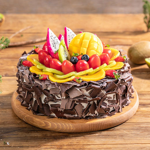 【经典美味】森林果乐生日蛋糕，经典巧克力鲜果蛋糕（东莞幸福西饼） 商品图0