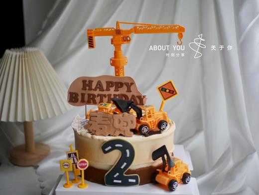 吊车和挖土机  翻糖牌写字（拍下留言名字和岁数） 商品图0