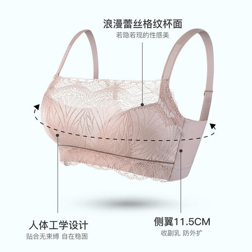 熳洁儿 抹胸式文胸小胸显大性感蕾丝防走光无痕内衣女聚拢文胸罩21251539 商品图1