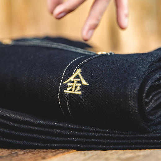 工装优选复古丹宁赤耳原牛牛仔裤金线刺绣高腰直筒长裤子男春夏季 商品图0