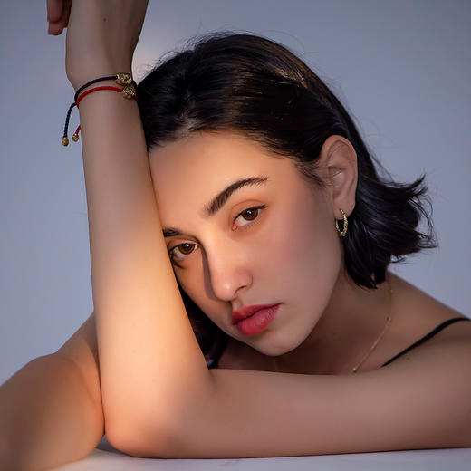 大都会艺术博物馆虎年老虎补子系列黑色红色绳情侣铜镀金手链耳环项链 商品图1