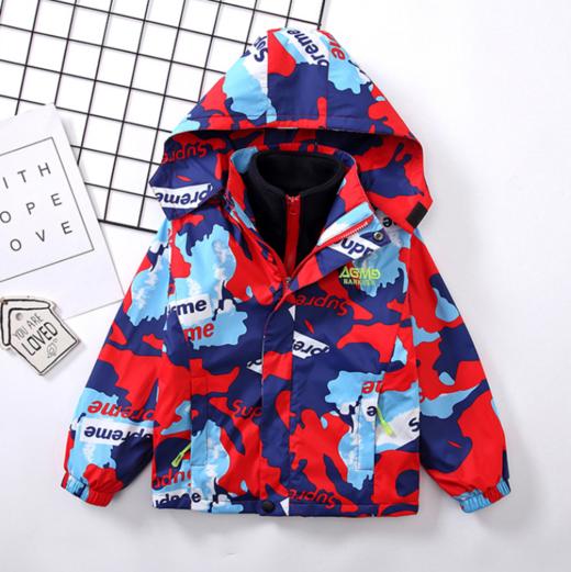 【童装】男童合一加绒可拆卸连帽冲锋衣 商品图2