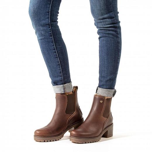 #断码特价40码#西班牙原产时尚舒适粗跟女踝靴栗棕色PB8 商品图6