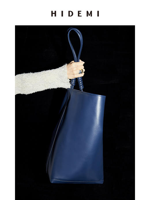 HIDEMI设计感水桶包大号 卡其/藏蓝 商品图0
