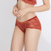 芬狄诗蕾丝性感复古丝绒拼接内裤女薄款包臀低腰三角裤F200149 商品缩略图1
