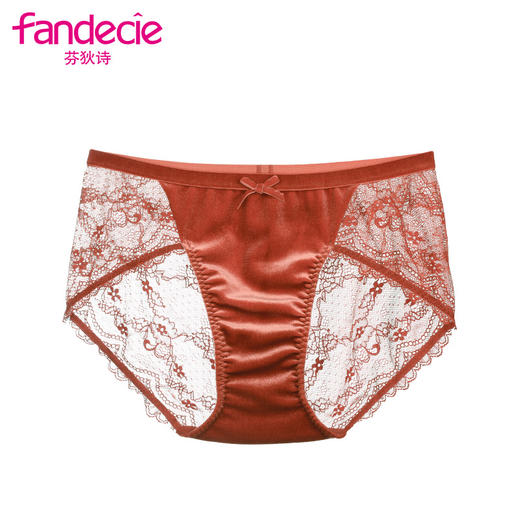 芬狄诗蕾丝性感复古丝绒拼接内裤女薄款包臀低腰三角裤F200149 商品图3