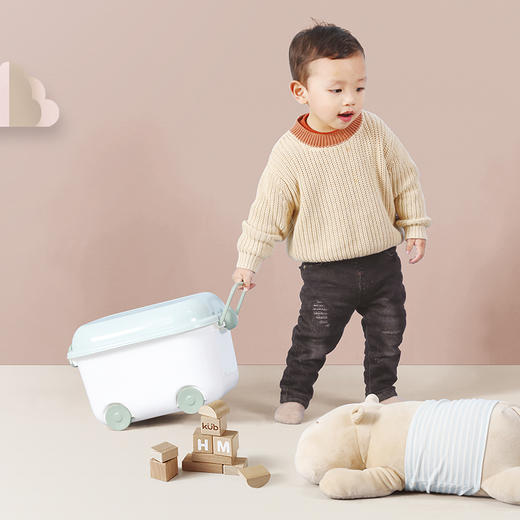 孙小美云朵拖轮箱 儿童玩具收纳箱塑料整理箱子婴儿零食神器小宝宝可爱卡通储物盒子（颜色随机） 商品图4