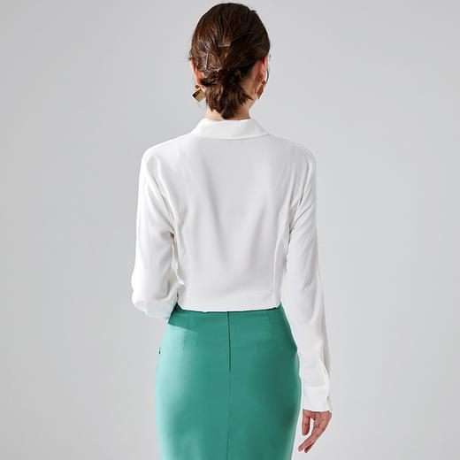 衬衫设计感小众法式时尚气质雪纺上衣甜美衬衣白 商品图4