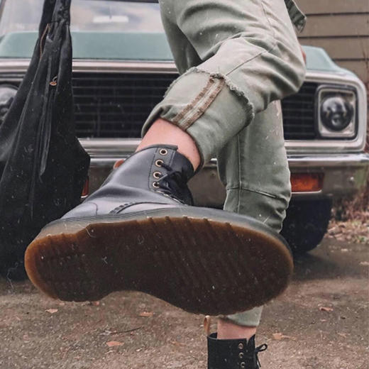 马登男式马丁靴男鞋高帮皮靴子黑色英伦中帮工装棉鞋 商品图4