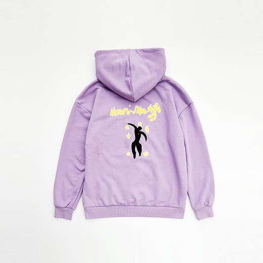 大都会艺术博物馆联名现代派系列马蒂斯紫色印花宽松潮款修身连帽卫衣 商品图1