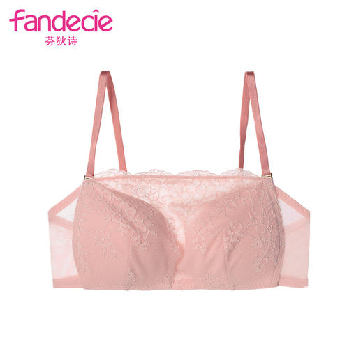 芬狄诗清新蕾丝无钢圈防走光抹胸内衣女小胸聚拢中厚文胸FB00181 商品图1