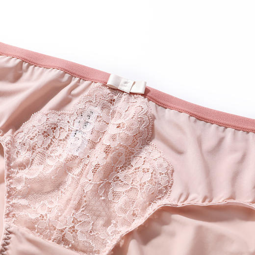 芬狄诗蕾丝低腰内裤女纯棉底档撞色蝴蝶结包臀舒适三角裤F200179 商品图2