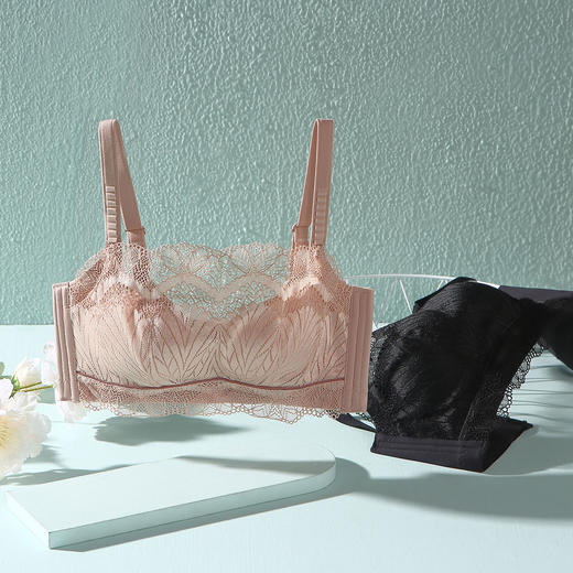 熳洁儿 抹胸式文胸小胸显大性感蕾丝防走光无痕内衣女聚拢文胸罩21251539 商品图2