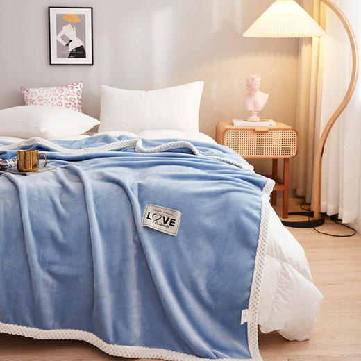 【多功能毯 尽享温暖舒适睡眠】新款素色纯色牛奶绒盖毯云貂绒毛毯水雪貂法兰绒毯子 商品图3