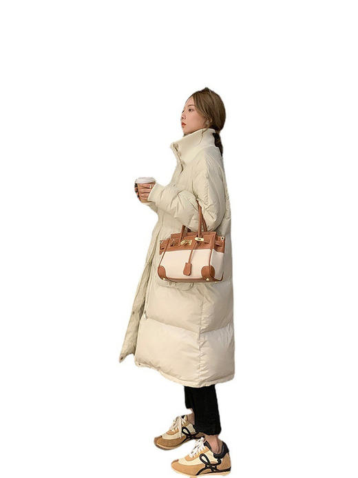 鲁克林白色白鸭绒长款羽绒服冬新款加厚防寒外套女圣诞 商品图4