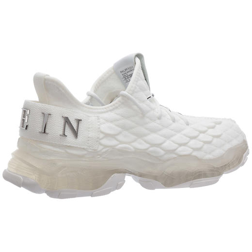 PHILIPP PLEIN/菲利普·普兰男女同款白色六边形logo饰休闲跑步鞋运动鞋AAAS USC0089 商品图3