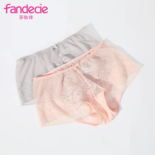 芬狄诗性感蕾丝薄款无痕简约舒适修身包臀中腰平角裤F200236 商品图1