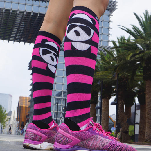 国宝横条压缩减震专业功能跑步运动长筒袜 商品图0