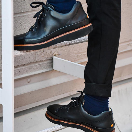 断码特价40.5码——葡萄牙原产手工制作高品质超舒适男士商务休闲皮鞋黑色M1310（超轻款） 商品图11