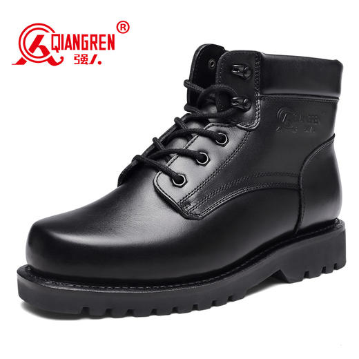 强人3515男靴冬季加厚羊毛保暖头层牛皮军勾棉鞋固特异防寒棉靴 商品图0