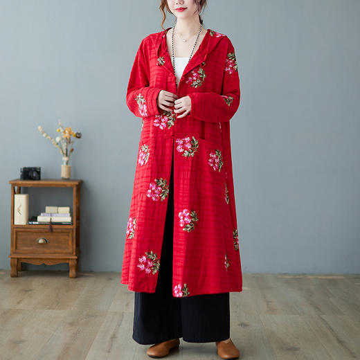 GYH 8787民族风提花刺绣复古风衣外套 商品图2