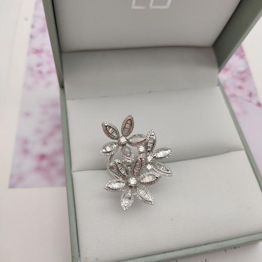 18K钻石戒指（花）,圈口： 13#, 商品图0