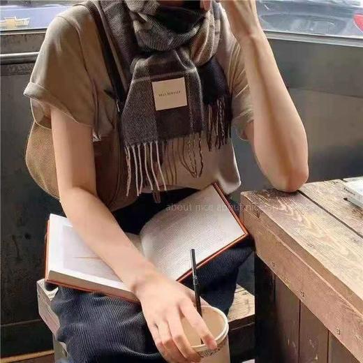 2021韩国新款ins时尚风复古格子仿羊绒围巾女批发冬季保暖百搭围脖 商品图2