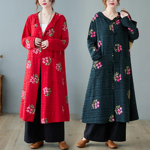 GYH 8787民族风提花刺绣复古风衣外套 商品图0