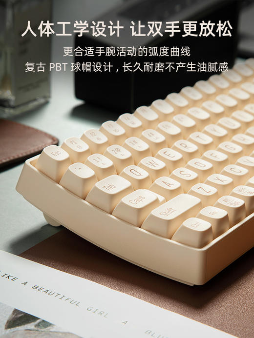 Lofree洛斐小翘机械键盘无线蓝牙ipad女生可爱红轴笔记本电脑平板 商品图2