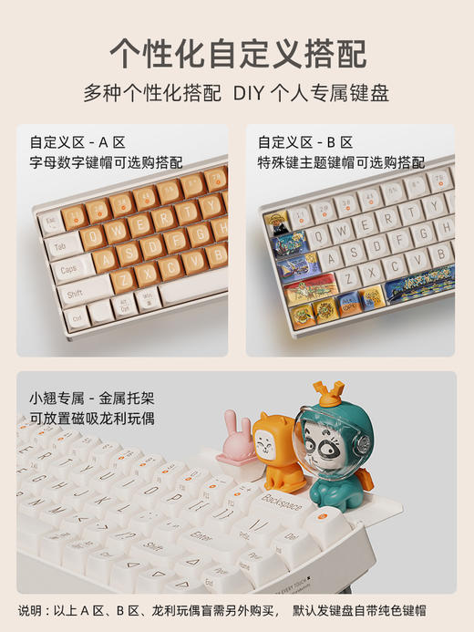 Lofree洛斐小翘机械键盘无线蓝牙ipad女生可爱红轴笔记本电脑平板 商品图1