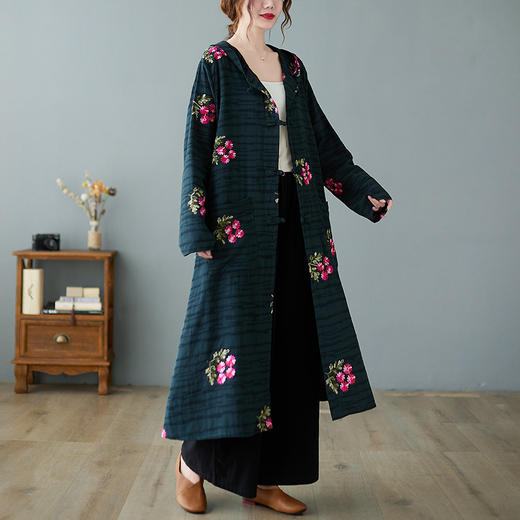 GYH 8787民族风提花刺绣复古风衣外套 商品图3