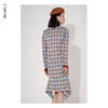 臣禾圆领彩色格纹不对称鱼尾裙摆连衣裙9203020377 商品缩略图4