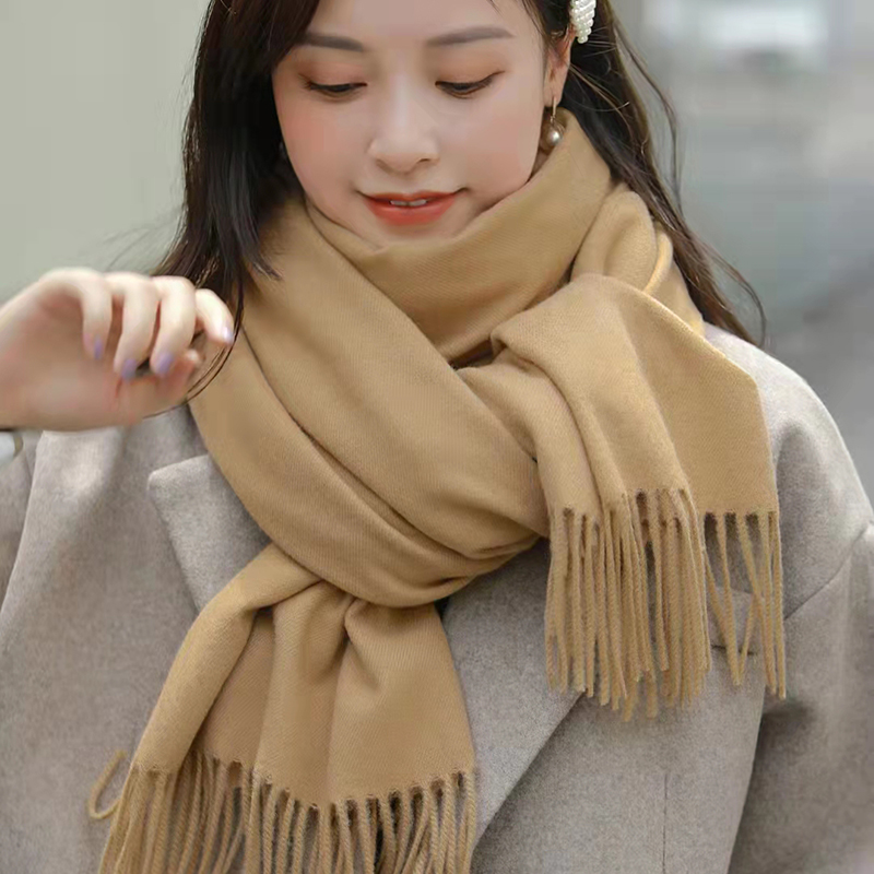 「糖果色加厚围巾」冬季新款仿羊纯色绒围巾 时尚百搭 加厚保暖 舒适柔软 透气吸湿 披肩围脖两用 多色可选